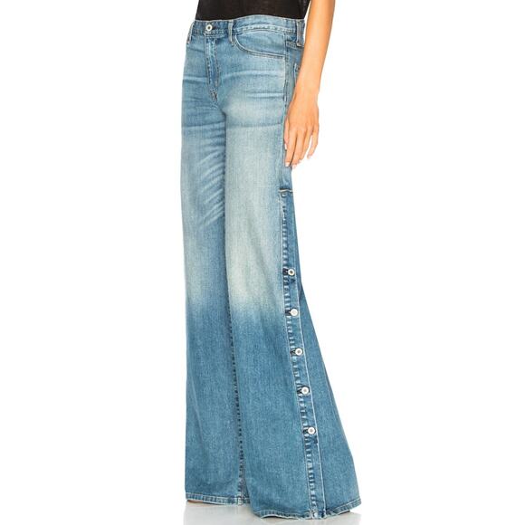 Nili Lotan Ena Wide Leg Jeans Venish Wash Size 24 70s Retro Chic Y2K - Picture 1 of 15